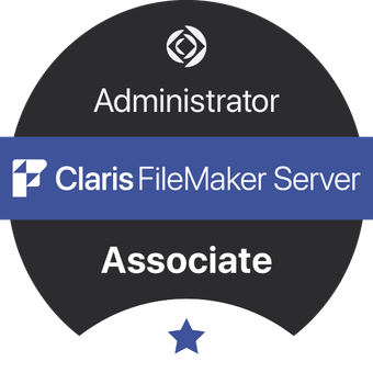 FileMaker Server Administrator (Associate) certification badge