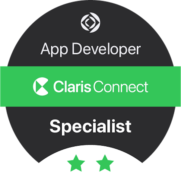 App Developer — Claris Connect (Specialist) certification badge