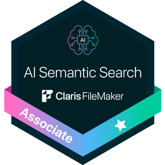 AI Semantic Search in Claris FileMaker (Associate) certification badge