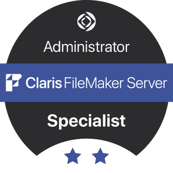 FileMaker Server Administrator (Specialist) certification badge